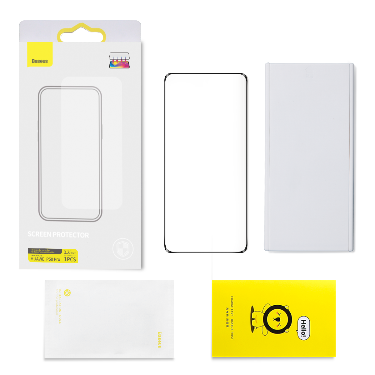 0.25mm全屏曲面全胶钢化膜 For 华为P50 Pro (单片装)缩略图
